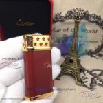 ARW 1:1 Perfect Replica 2019 New Style Cartier Classic Fusion Dark Red Lighter Cartier Red And Gold Jet Lighter